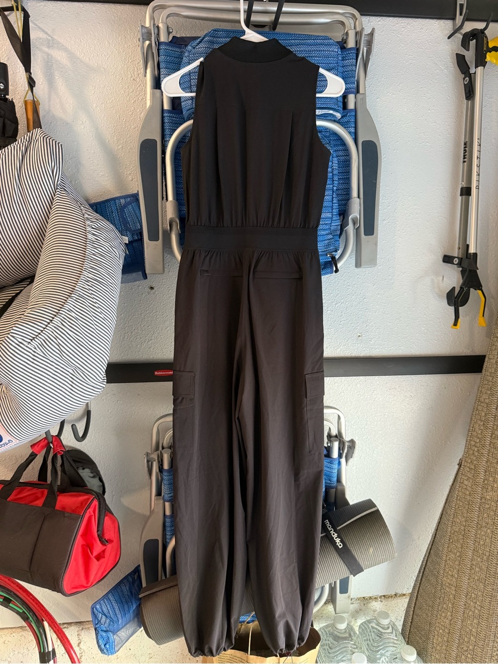 Athleta Black Sleeveless Cargo Jumpsuit